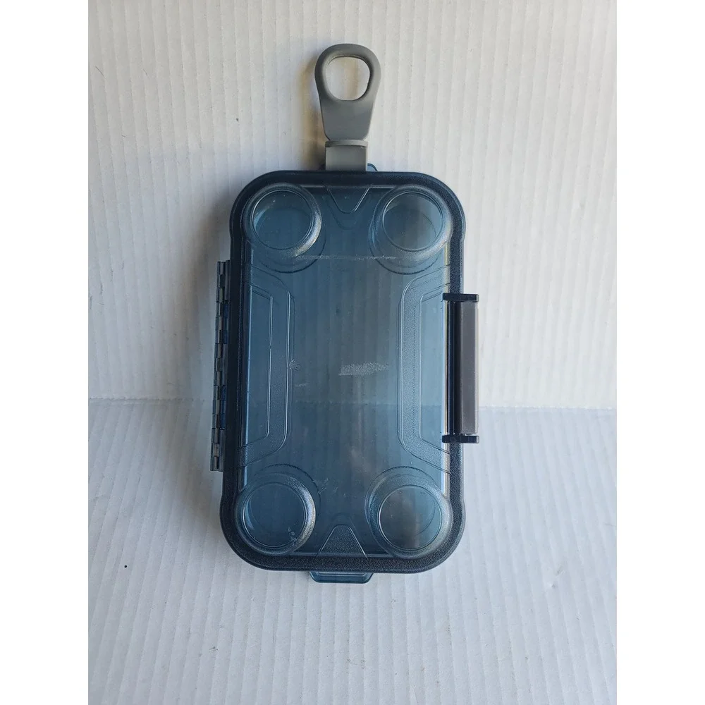 Waterproof Dry Box Translucent Blue Small Utility Case with Latch and Loop EDC